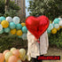 Jonhamwelbor 20Pcs 18 inch Red Foil Mylar Heart Shape Balloons for Valentines, Birthday, Wedding Party Decorations