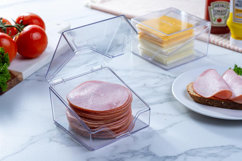 Mini Deli Keeper, Storage Container for Fridge, Food Storage Box with Lid, Small Cold Cuts Holder for Refrigerator -