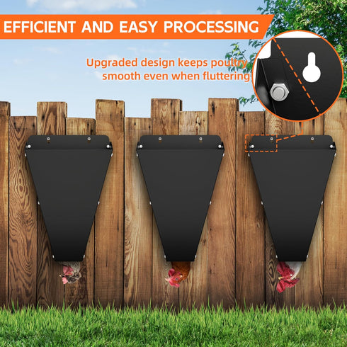 3 Packs 10 lbs (3 Pack- Medium Size Chicken Cone, Heavy Duty Metal Poultry Restraining Cone with Flat Back Design