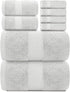 White Classic Luxury Bath Towel Set of 8 Pieces - 100% Turkish