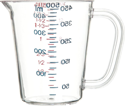 Carlisle FoodService Products Commercial Plastic Measuring Cup, 1 Pint, Clear, Model 4314207