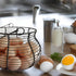 LINCOUNTRY. Countertop Farmhouse Wire Egg Baskets for Gathering Fresh Egg With Handle, Round Metal Chicken Egg