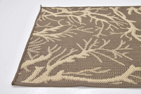 Unique Loom Outdoor Botanical Collection Area Rug - Brown/Beige Branch (2' x 3' 1" Rectangle)