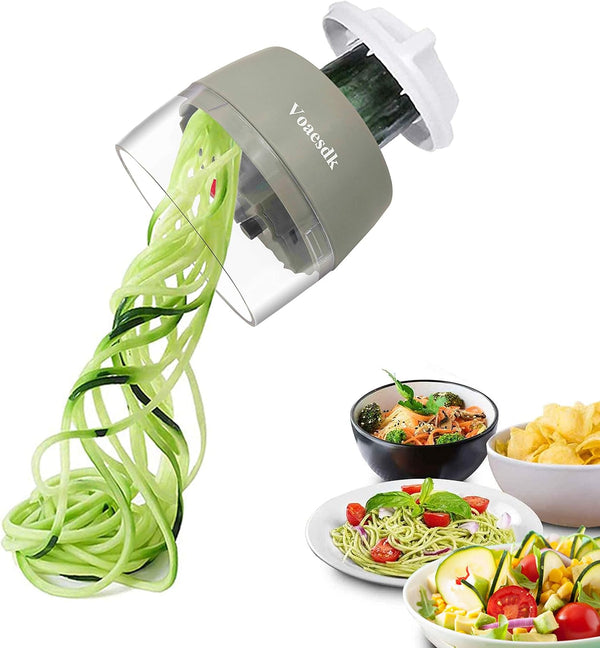 Handheld Spiralizer Vegetable Slicer, 4 in 1 Heavy Duty Veggie Spiralizer for Zucchini, Salad, Carrot, Fruit
