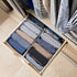 Fixwal 4pcs Wardrobe Clothes Organizer, Foldable Jean Organizer for Drawer, Washable Compartment Storage Bins for