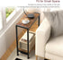 2-Tier Narrow Side Table for Small Space, Slim End Table, Thin Nightstand, Skinny Snack Couch Table, Sofa Bedside Table