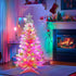 3 3D Star&44Ornaments, 8 50 Ft Pink Christmas Tree with Dual Color Change Lights Timer Remote, Modes Warm&Colorful