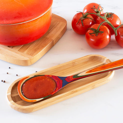 Totally Bamboo Catch All Spoon Rest for Kitchen Counter, 10" x 3.5"