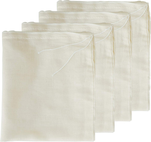 Cheesecloth Bags for Straining, Reusable Cold Brew Coffee Strainer, Large Nut Milk Tea Juice Bag, 4 Pack