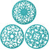 Teal Silicone Trivets for Hot Dishes, Multi Use Round Pot Holders Set of 3, Kitchen Countertop and Tabletop Mat