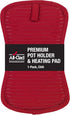 All-Clad Premium Pot Holder & Heating Pad, 10"x6.25", Heat Resistant to 500 Degrees, 100% Cotton, Chili Red