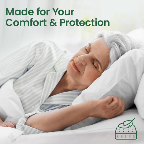 SafeRest 100% Waterproof King Size Mattress Protector, Fitted with Stretchable Pockets, Machine Washable Cotton