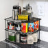 3-Tier Counter 9x9x7.5 Inch Counter Frcctre Kitchen Corner Shelf Rack and Cabinet Organizer, Metal Wire Kitchen Pantry