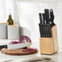 14-Piece Set Amazon Basics High Carbon Stainless Steel Kitchen Knife with Full Tang Construction, Ergonomic Handles