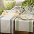 Saro Lifestyle Striped Design Cotton Table Runner, 16"x72", Yellow Color