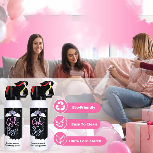 GDLYXJ 100% (100g 2pcs) Baby Gender Reveal Fire Extinguisher; Colorful Smoke Powder Spray; Safe and Eco-Friendly Gender