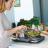 OVENTE 1500W Countertop Infrared Double Burner, Silver Electric Hot Plate with 7.5” Ceramic Glass Cooktop