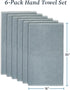 6 Pack 600 100% Welhome Franklin Premium Hand Towels Popcorn Textured Dusty Blue Bathroom Towels Hotel & Spa Towels