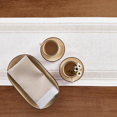 60 Inches 100% Country 14 60 Inch Summer, Solino Home Linen Striped Table Runner - Pure Linen White Stripe Small Table