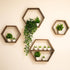 Set 4 Large Hexagon Floating Shelves of Honeycomb Shelf, Crystal Display Shelf, Wood Hexagon Wall Shelves, Farmhouse