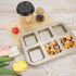 Beasea Brownie Pan, 6 Cavity Gold Nonstick Square Mini Brownie Muffin Cake Pan, Cheesecake Bakeware