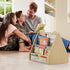 NANATI Solid Pine Wood Kids Bookshelf, Double-Sided Nursery Book Shelves, Portable Toddler Bookshelf, Montessori