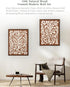12x16in 1Pack iHery Natural OAK Walnut Color Wood Abstract Mexican Framed Wall Art, Talavera Tile Burnt Orange