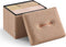 SONGMICS Small Folding Storage Ottoman, Foot Rest Stool, 12.2 x 16.1 x