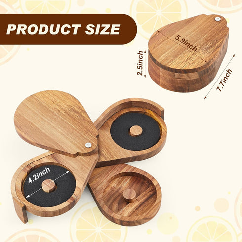 3 Rimmer Set Rimming Rimmer Mifoci Acacia Tier Margarita Salt Magnetic Station with Lid and Sponges Bar Glass Home Bar