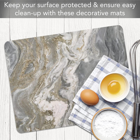 Cut N' Funnel Quartz Designer Flexible Cutting Board Mat, 15" x 11.5", Made in the USA, Easy to Clean