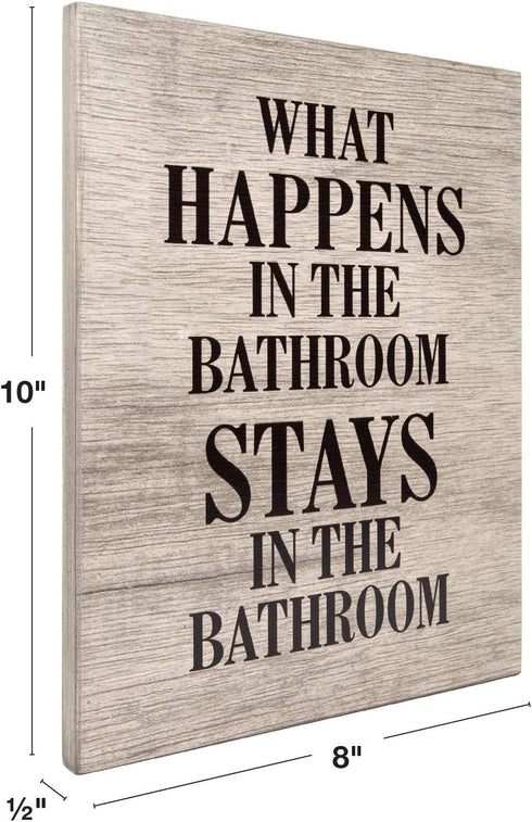 EXCELLO GLOBAL PRODUCTS Wooden Bathroom Humor Signs, Decor for Home or Business, Pack of 4