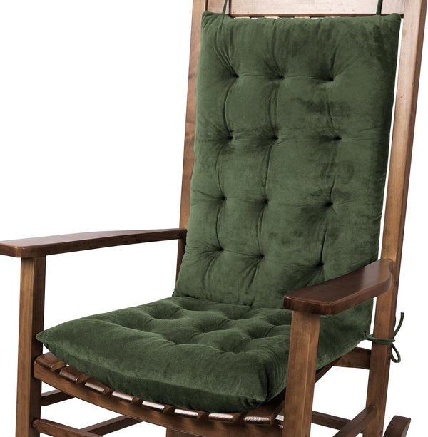 Rocking Chair Cushions Indoor Velvet Chair Pads High Back and Seat Cushion