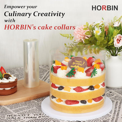 Cake Collar - 6 x 394inch/1 Roll-Transparent Acetate Cake Roll, Professional Acetate Sheets for Baking, Elegant Cake Wrapping, Edge Decorating.