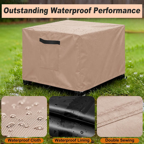 2PCS 32"L 32"W 20"H 600D LYHNMW Outdoor Patio Ottoman Cover, x x Waterproof Furniture Covering Protector , Heavy Duty