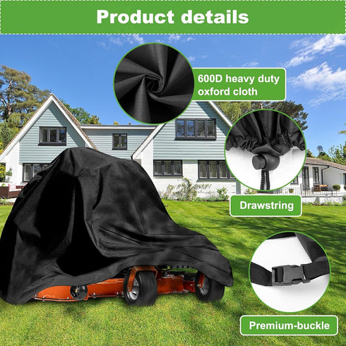 Zero Turn Mower Cover - 600D Heavy Duty Universal Fit Lawn Mower Covers, Waterproof and Dust Resistant