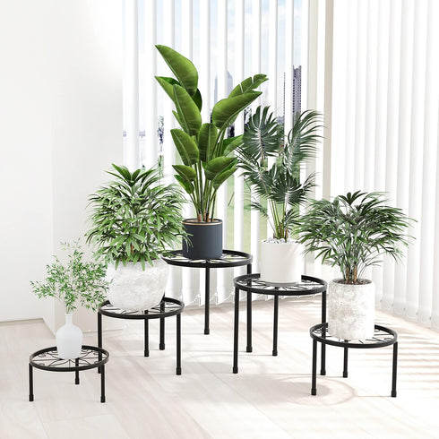 5-Pack (5 Pack Linpla Decent Metal Plant Stands, Heavy Duty Flower Pot Stands for Multiple Plant, Anti-Rust Iron Plant