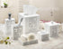 Creative Scents Janette White Hand Soap Dispenser - Mirrored Bathroom Lotion Dispenser for Countertop with Durable