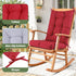 QemoraHome Set Rocking Chair Cushion Waterproof Weather Resistant Tufted with Ties, Non-Slip High Back Chair Pads