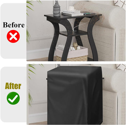 Set 2, -20"W 12"D 23.6"H End Tables Cover for FROMJBEST Black End Table of Dust-proof Side Table Covers for Living Room