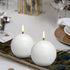 Bolsius 2 Count White Ball Candles - Premium European Quality - 2.75 Inches Unscented Dripless Clean Burning Dinner