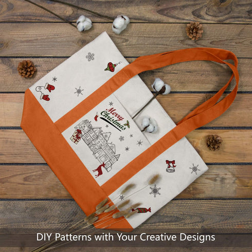 TOPDesign 1-Pack Canvas Tote Bag with External Pocket, Reusable Grocery Shopping Bag, Top Zipper Closure, Daily
