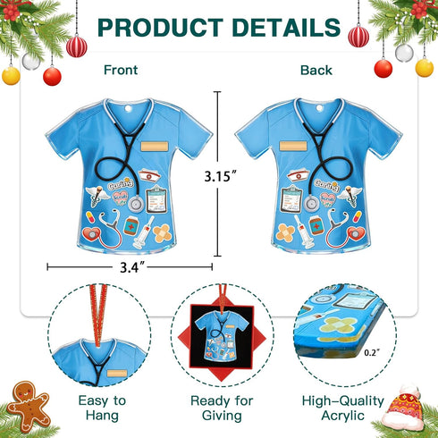 2025 JUESMOS Nurse Christmas Ornaments Thank You Nurse Ornaments for Christmas Tree Decorations Meaningful Xmas Tree