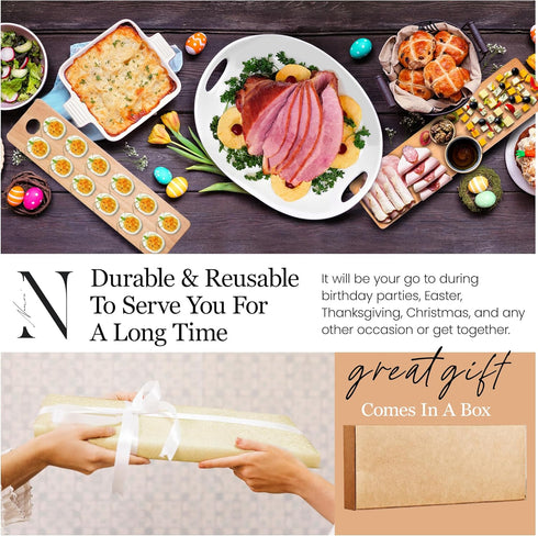 Namre' Holiday Deviled Egg Platter - Charcuterie Board with Recipes