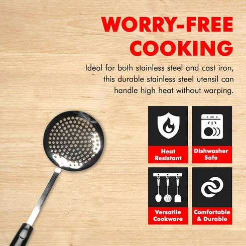 Chef Craft Select Stainless Steel Sturdy Skimmer, 13.25 Inch