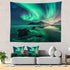 Batmerry Northern Lights Tapestry, Space Galaxy Night Starry Image, Picnic Mat, Beach Towel, 51.2 x 59.1 Inches