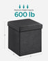 15 Inches 660 lb, ULSF101 SONGMICS MAZIE Collection - Ottoman with Storage, Footstool, Storage Ottoman, Load for Dorm