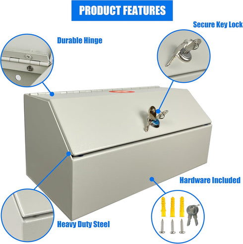 Medicine Lock Box for Safe Medication Storage, Lockable Medicine Cabinet, Child Proof Organizer, Locking Wall Mounted