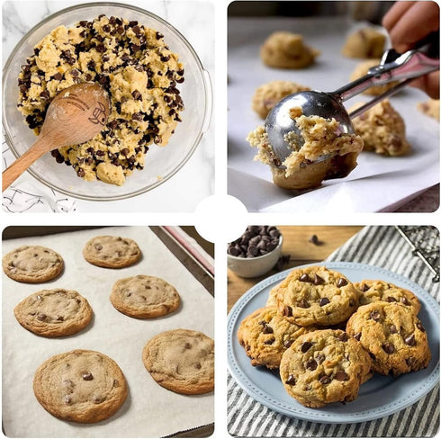 Ice Cream Scoop, 18/8 Stainless Steel Cookie Scoop, 2 Tbsp Cookie Dough Scooper with Trigger Release