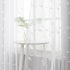 Tollpiz White Leaf Sheer Tier Curtain Leaves Embroidered Kitchen Curtains Rod Pocket Voile Bathroom Window Treatment for Cafe, 30 x 36 inches Long, Set of 2 Panels