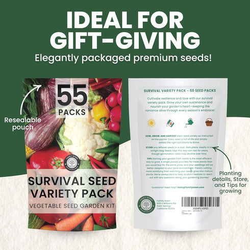 55 Packets Pack 2026 Packed Vegetable Seed | Survival Variety | Season | Individually Vegetables, Herbs and Fruits |